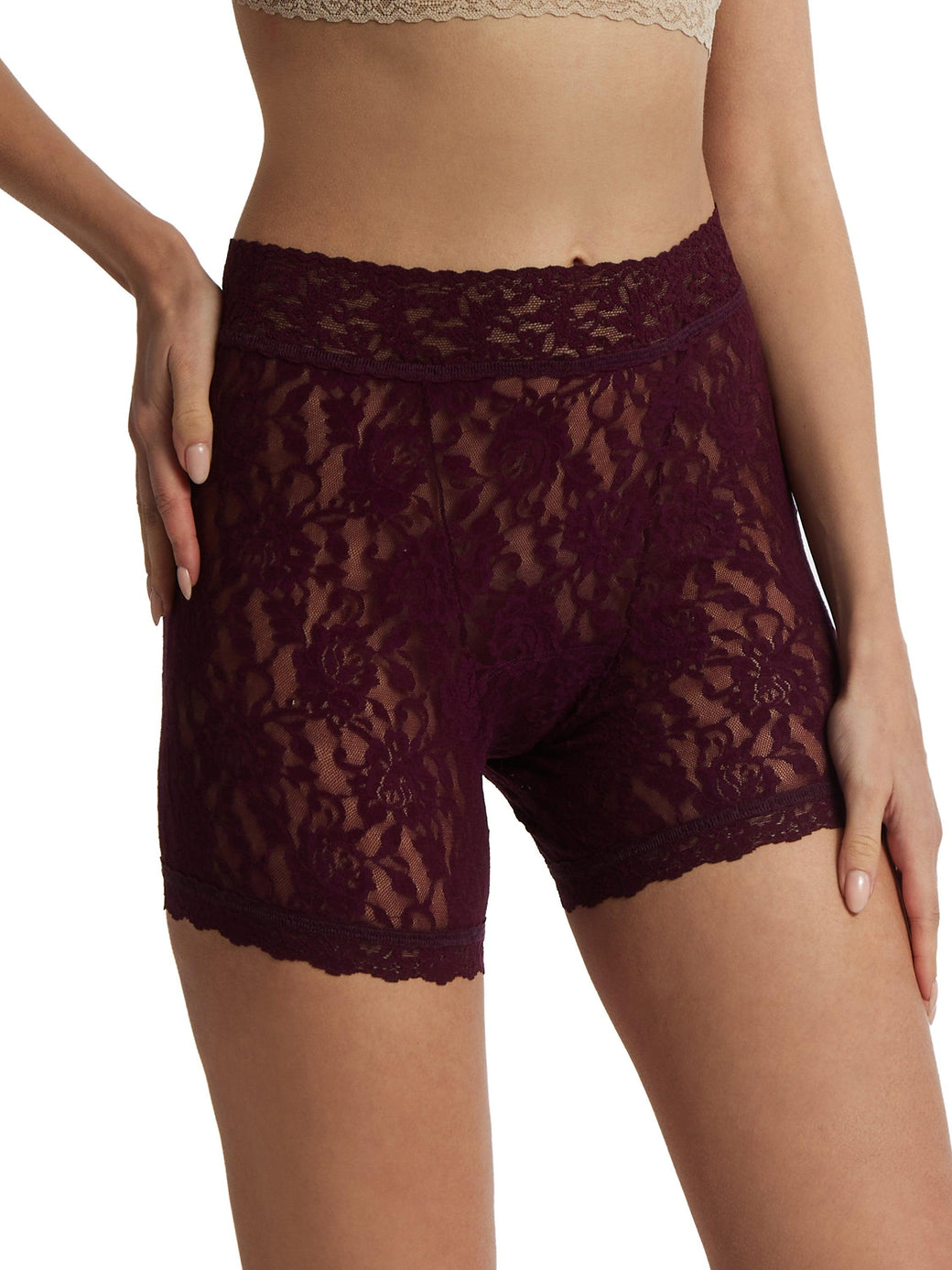 Signature Lace Boxer Brief Dried Cherry Red Sale