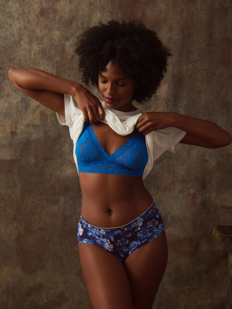 Signature Lace® Crossover Bralette Across The Pond Blue Sale