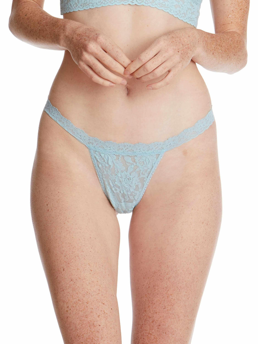 Signature Lace® G-String Rain Cloud Blue Sale