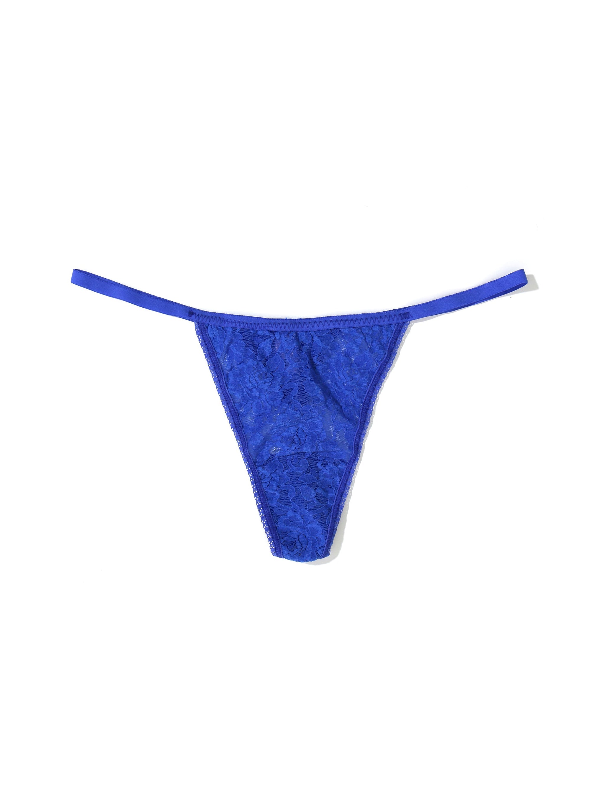 Signature Lace High Rise G-String Blue Solace