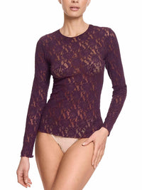 Signature Lace® Long Sleeve Top Stone Fruit Purple Sale