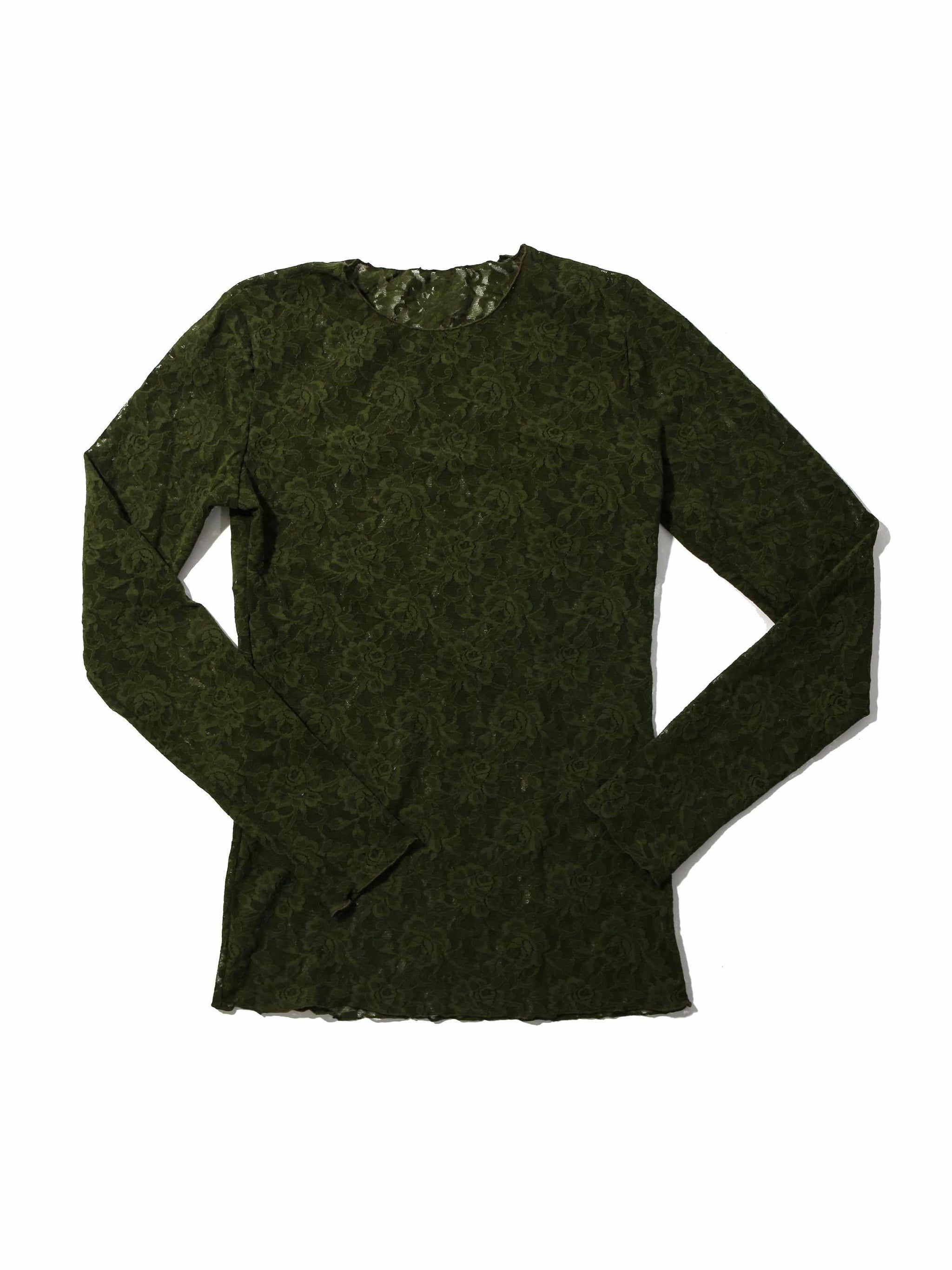 Signature Lace® Long Sleeve Top Woodland Green Sale