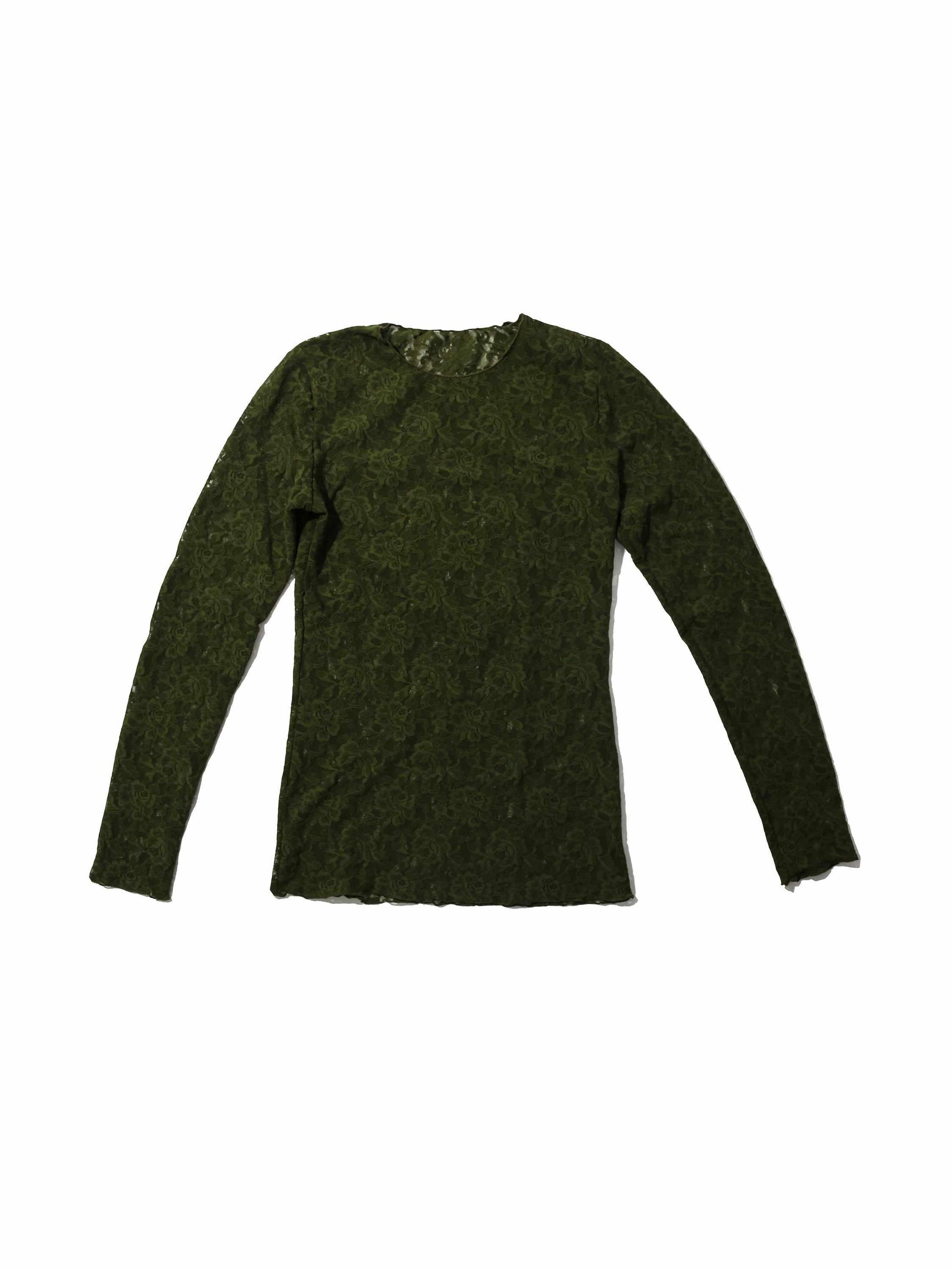 Signature Lace® Long Sleeve Top Woodland Green Sale