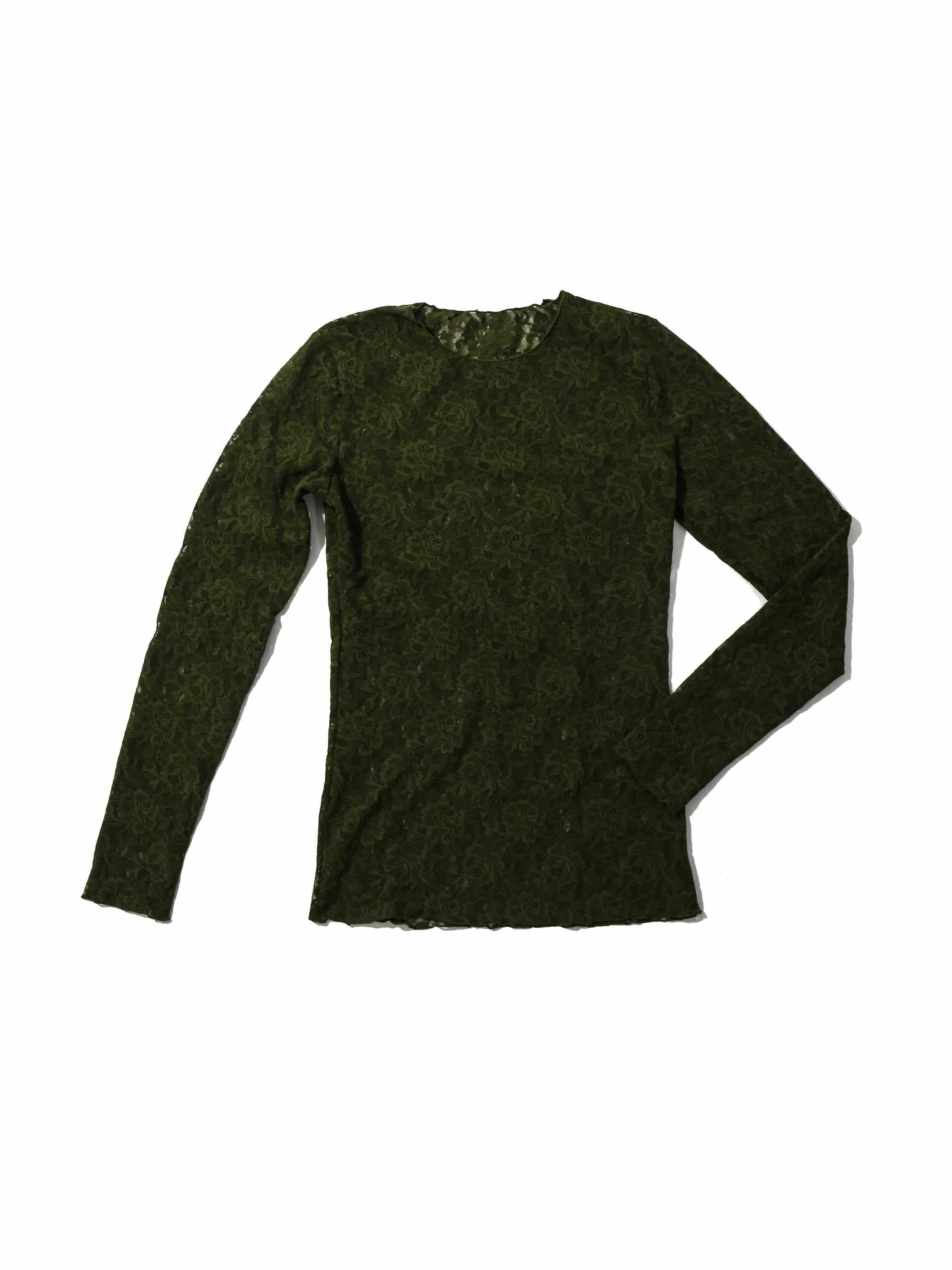 Signature Lace® Long Sleeve Top Woodland Green Sale