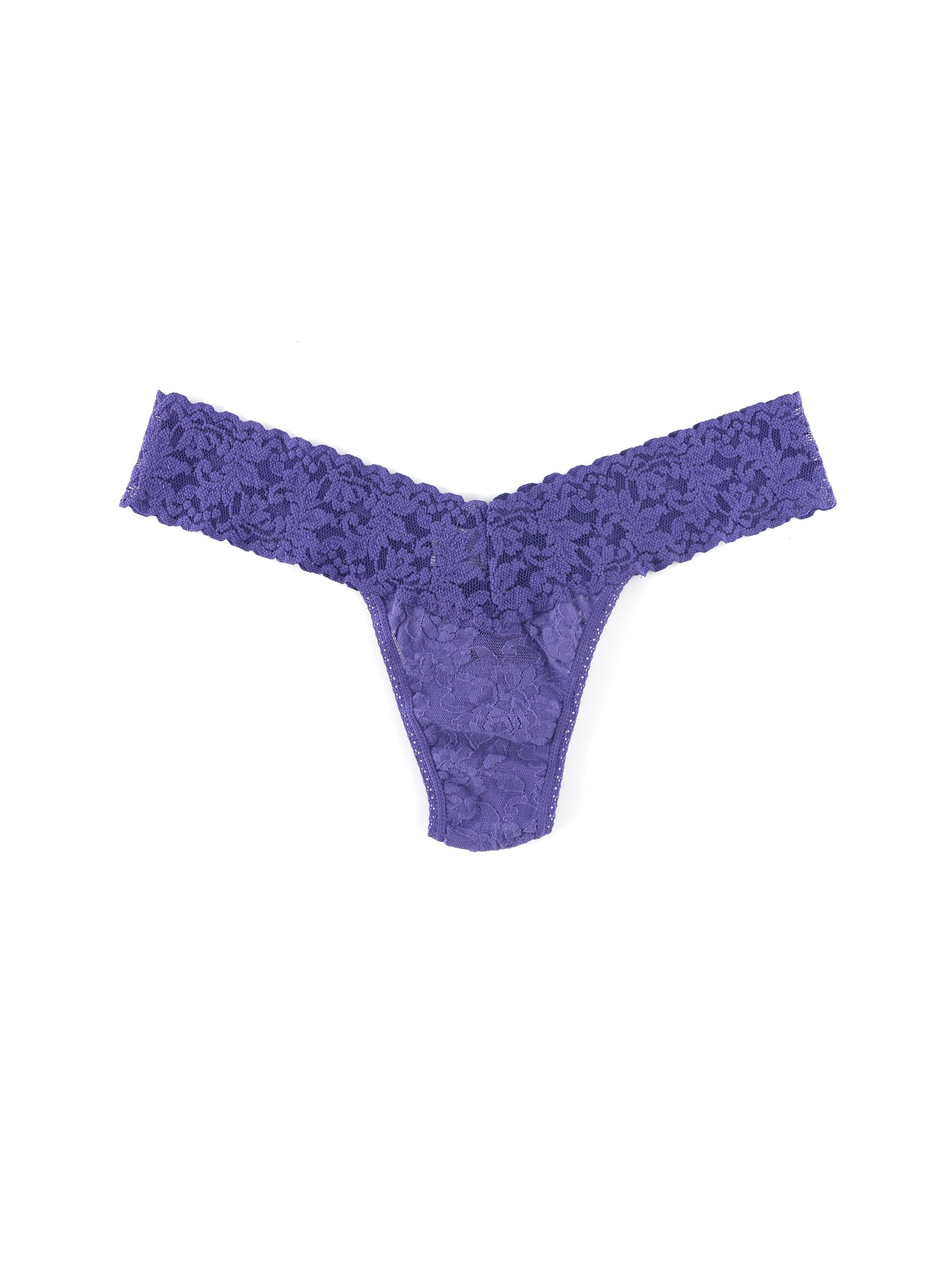 Signature Lace Low Rise Thong African Violet Purple