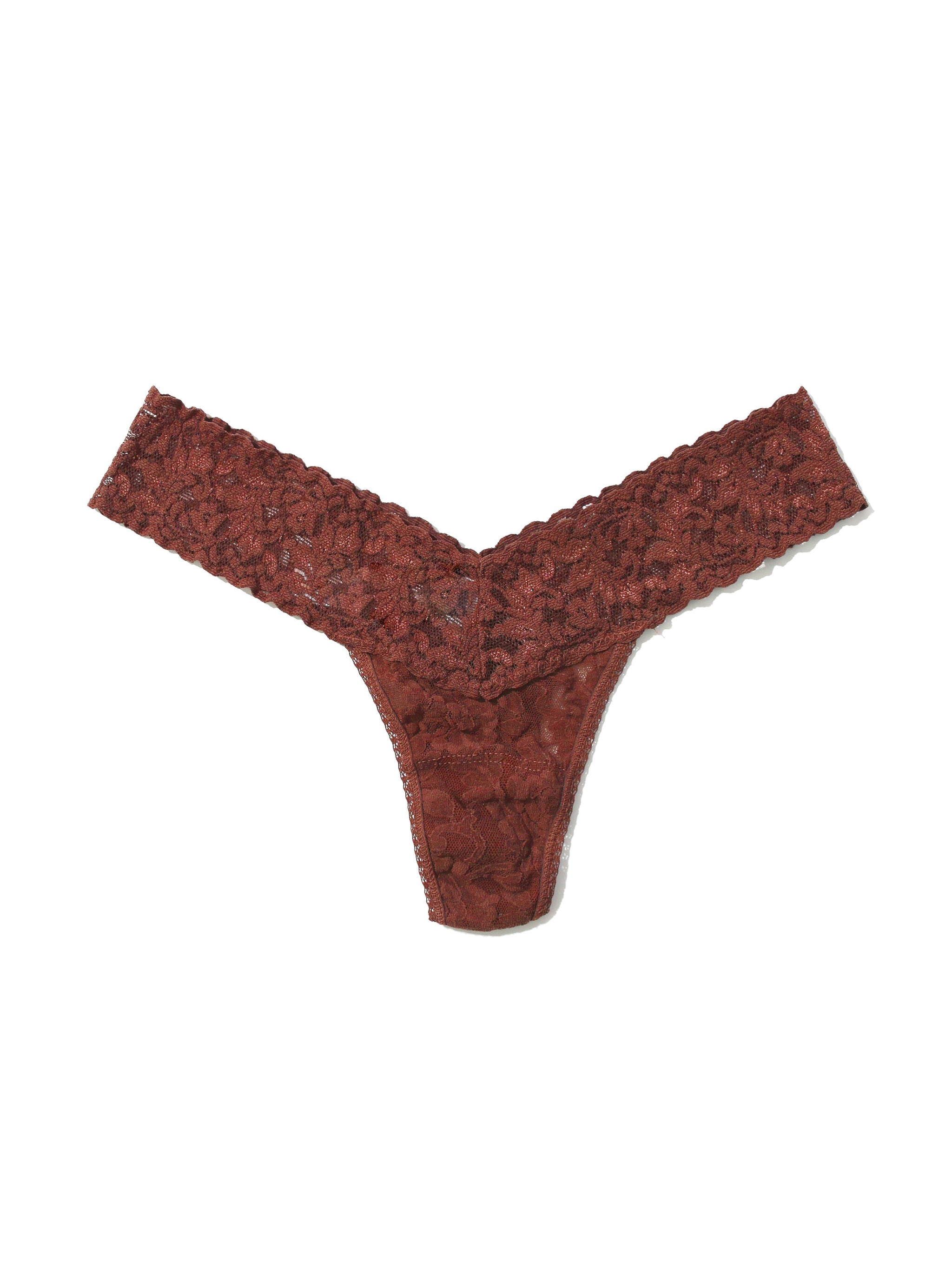 Signature Lace Low Rise Thong Allspice