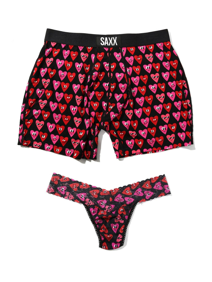 Signature Lace® Low Rise Thong And Saxx Ultra Boxer Brief Let's Get It On