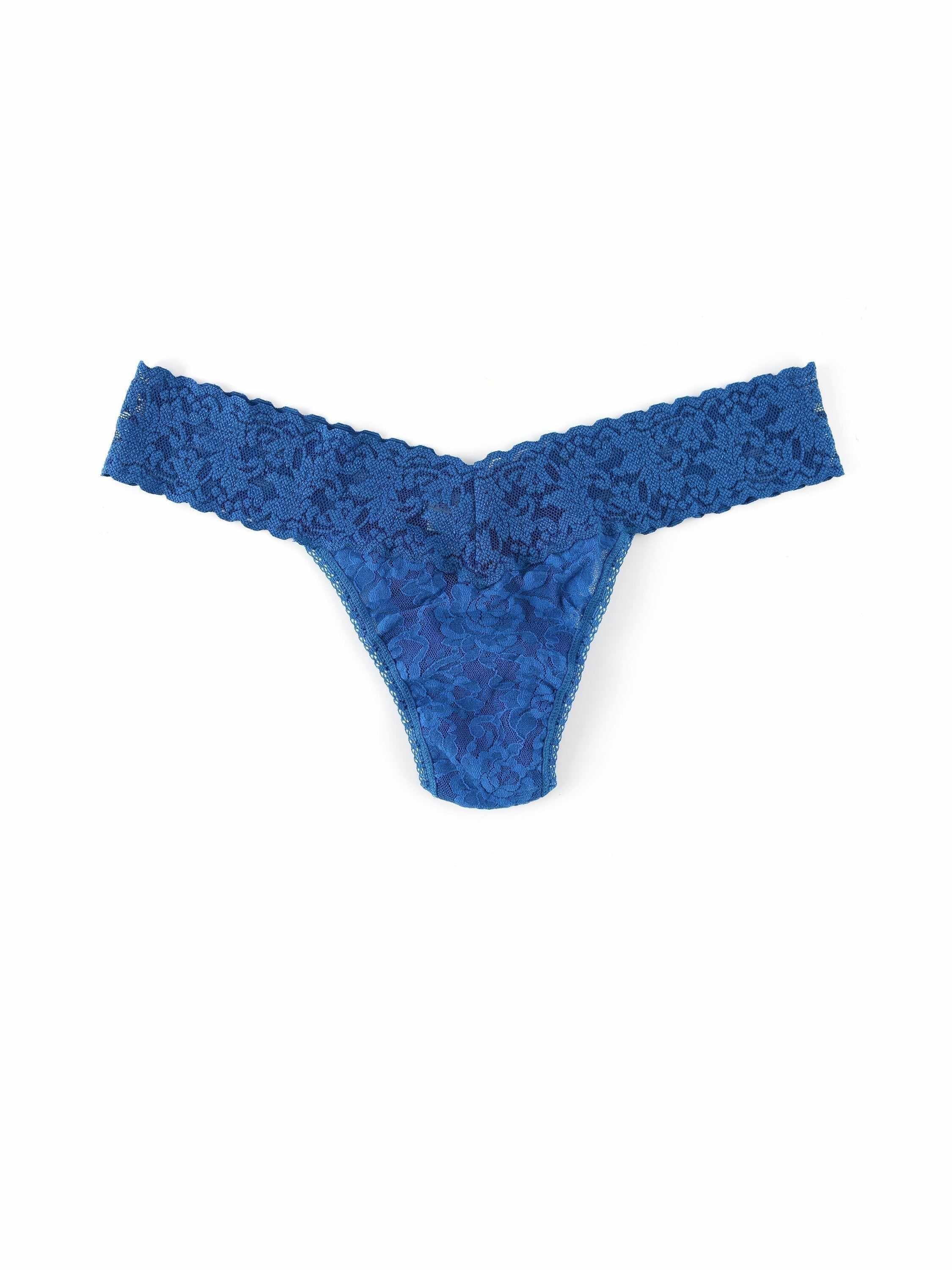 Signature Lace® Low Rise Thong Beguiling Blue