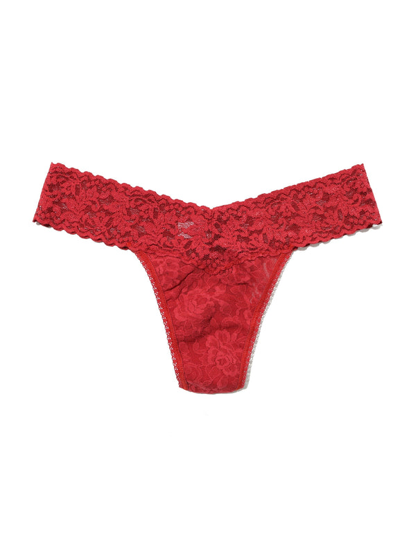 Signature Lace Low Rise Thong Burnt Sienna Red