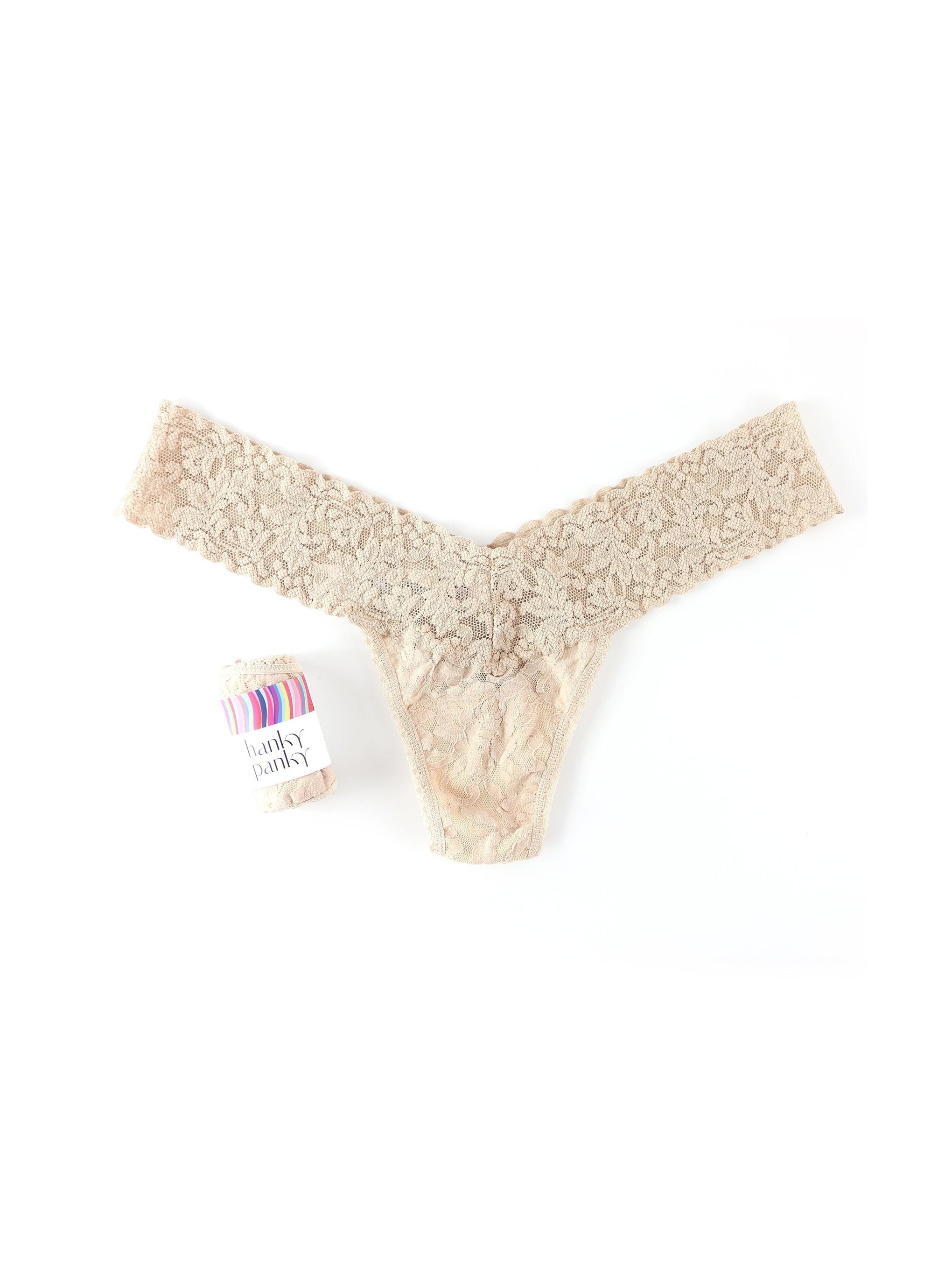 Signature Lace Low Rise Thong - Sun Tan Beige - Monkee's of Bluffton