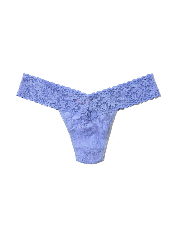 Signature Lace Low Rise Thong Cool Water Blue