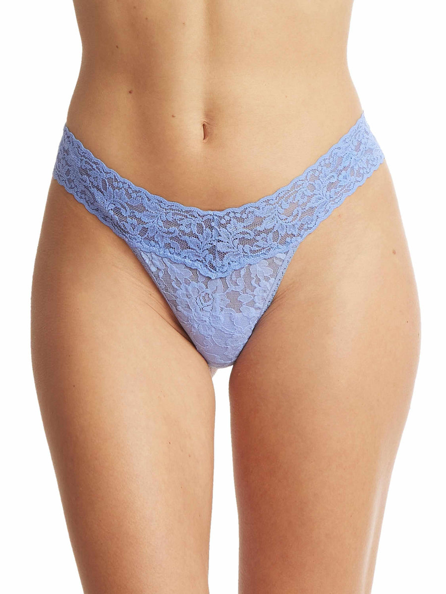 Signature Lace® Low Rise Thong Cool Water Blue