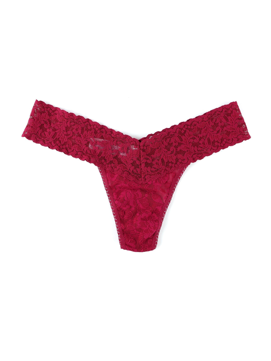 Signature Lace Low Rise Thong Cranberry Red
