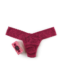 Signature Lace Low Rise Thong Dark Pomegranate Red