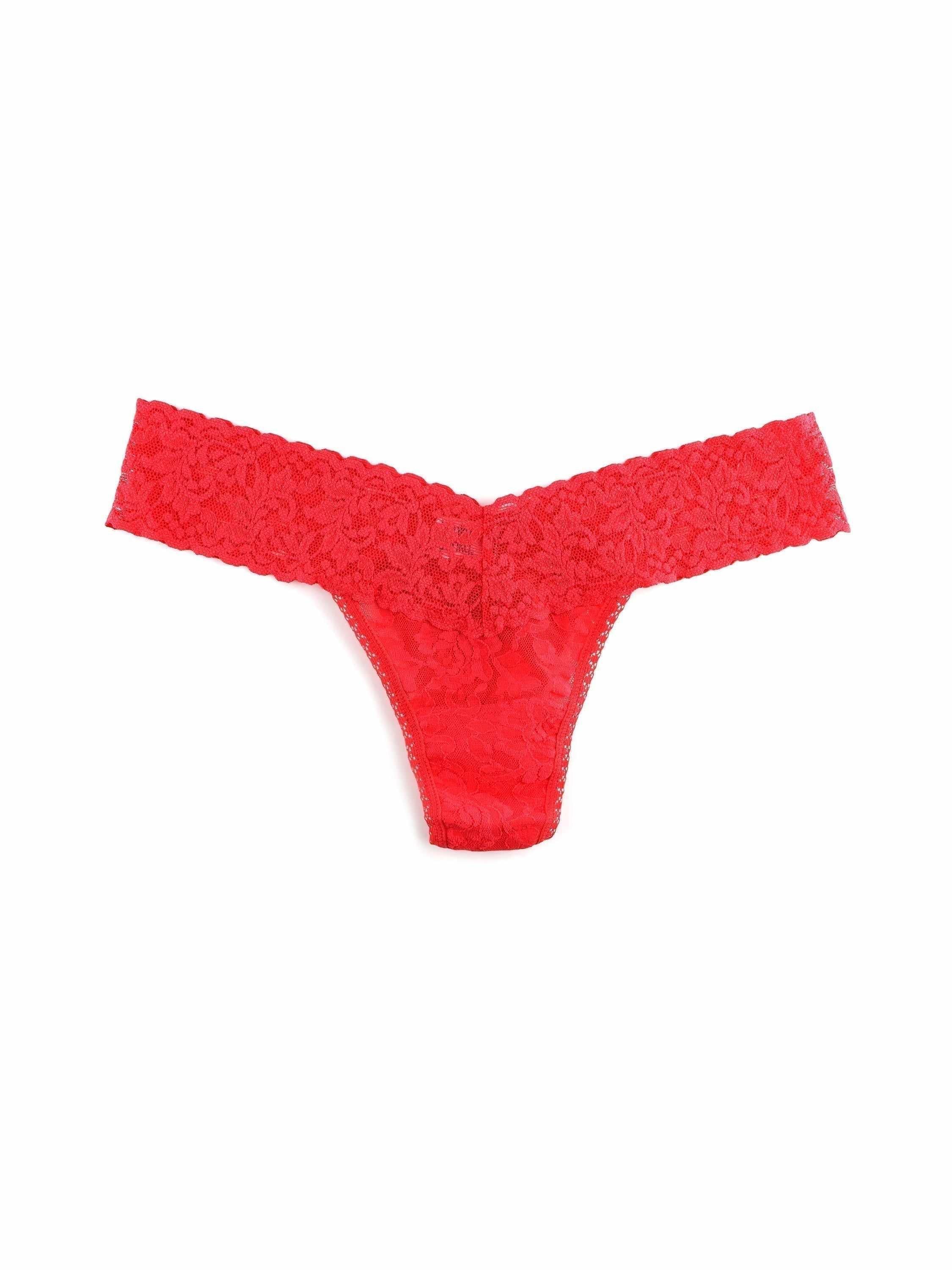 Signature Lace® Low Rise Thong Deep Sea Coral Red