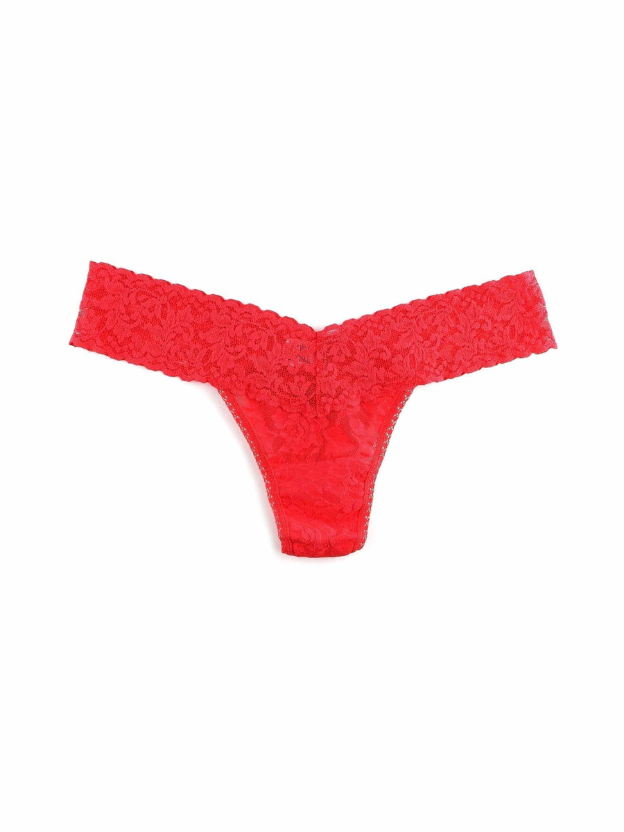 Signature Lace® Low Rise Thong Deep Sea Coral Red