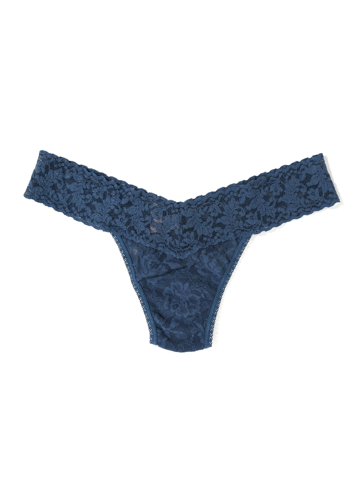 Signature Lace Low Rise Thong Deep Waters Blue | Hanky Panky