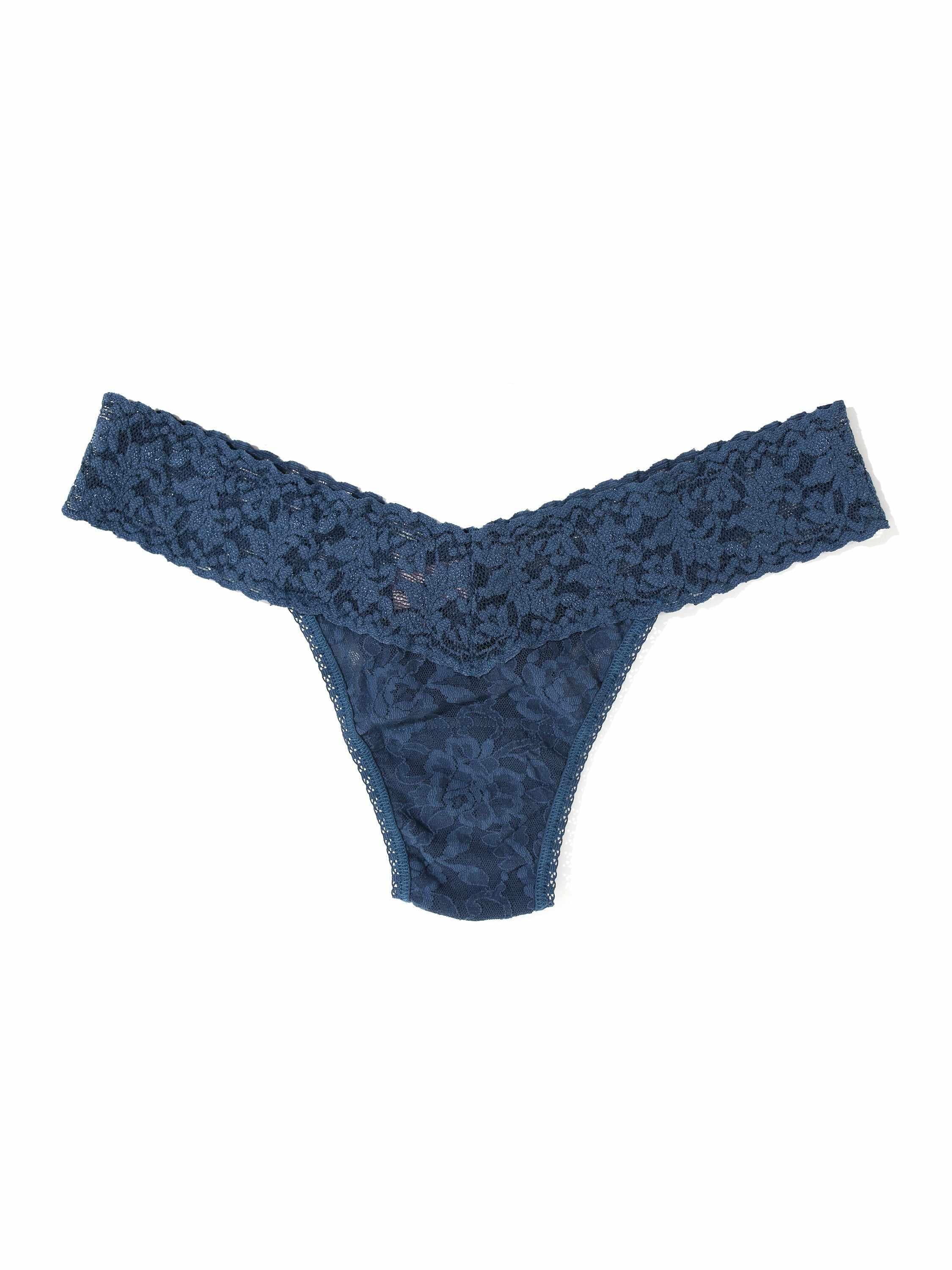 Signature Lace® Low Rise Thong Deep Waters Blue