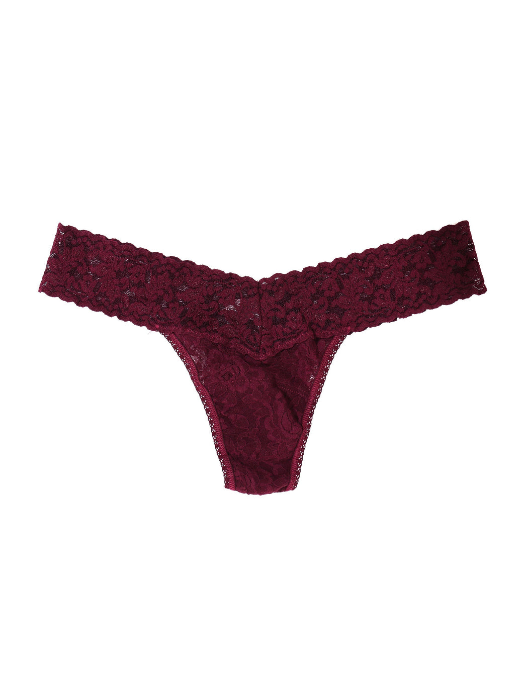 Signature Lace Low Rise Thong Dried Cherry Red
