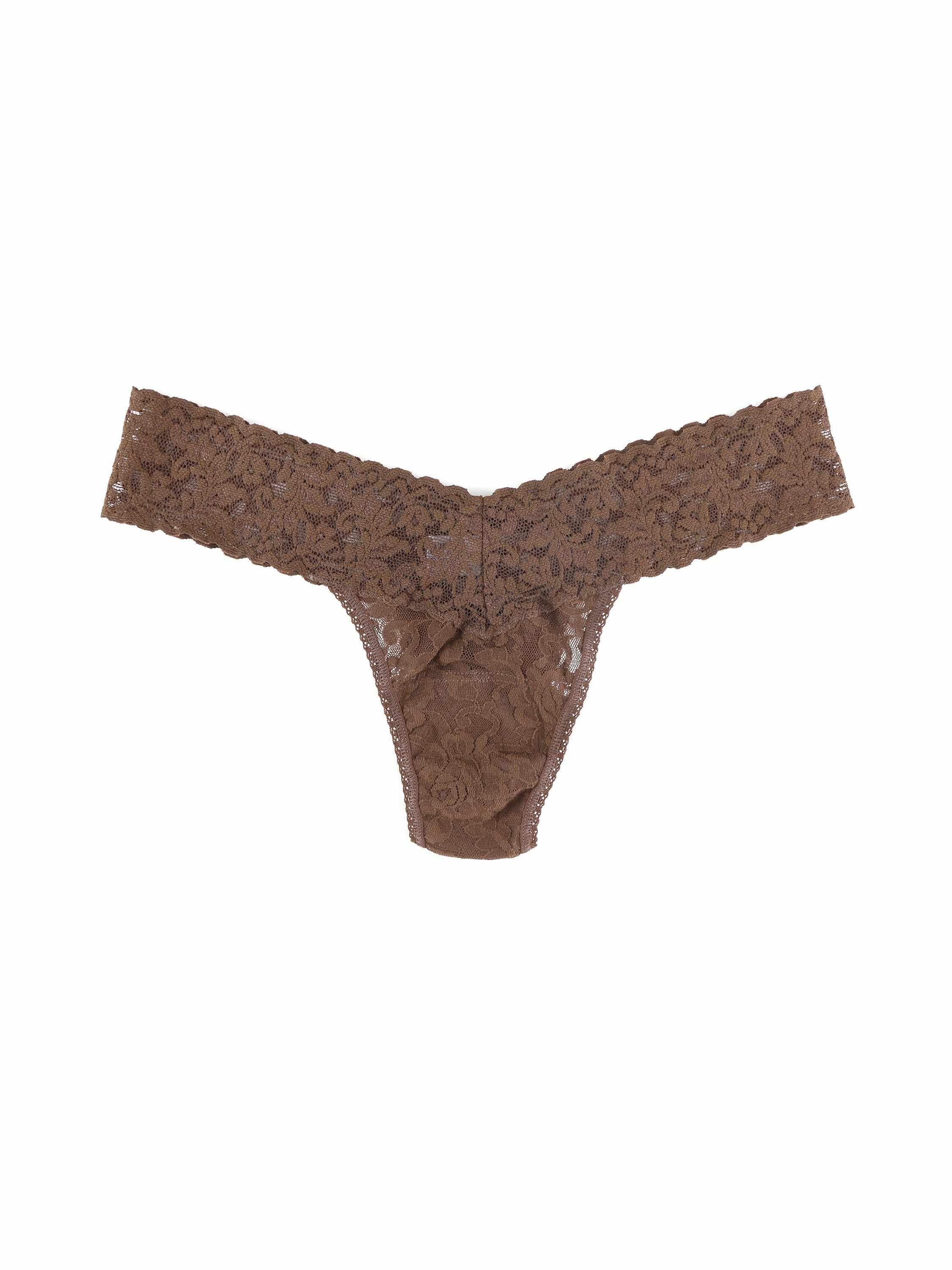 Signature Lace® Low Rise Thong Dutch Chocolate Brown