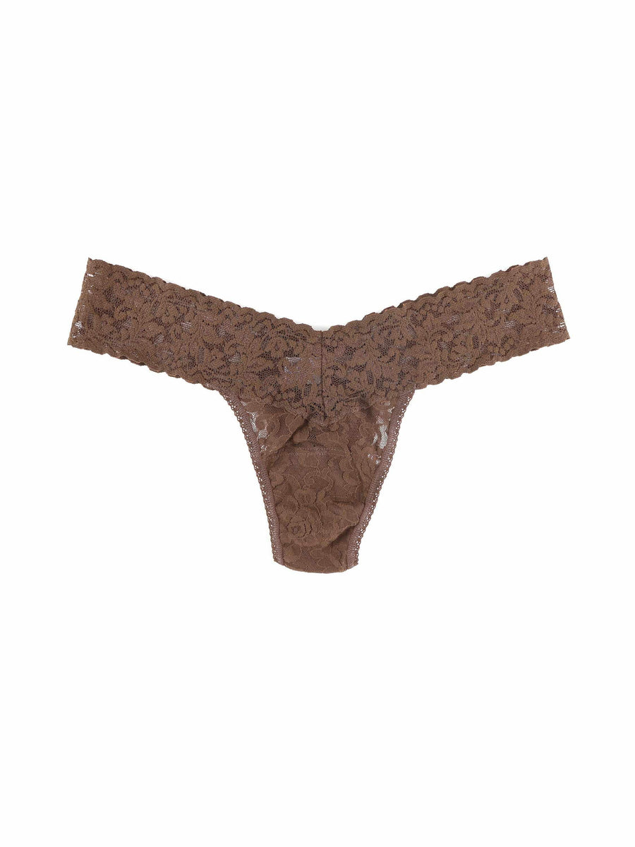 Signature Lace® Low Rise Thong Dutch Chocolate Brown