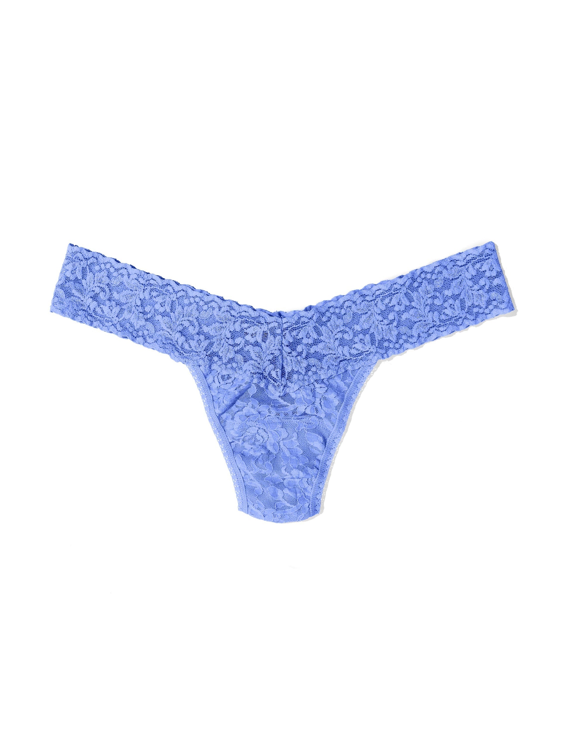 Signature Lace Low Rise Thong Forget Me Not Blue | Hanky Panky