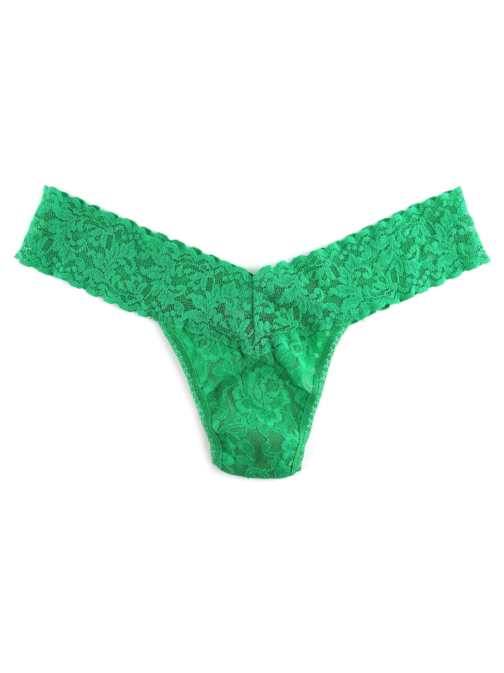 Signature Lace Low Rise Thong Grassland Green
