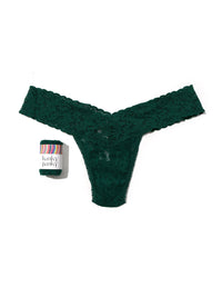 Signature Lace Low Rise Thong Green Queen