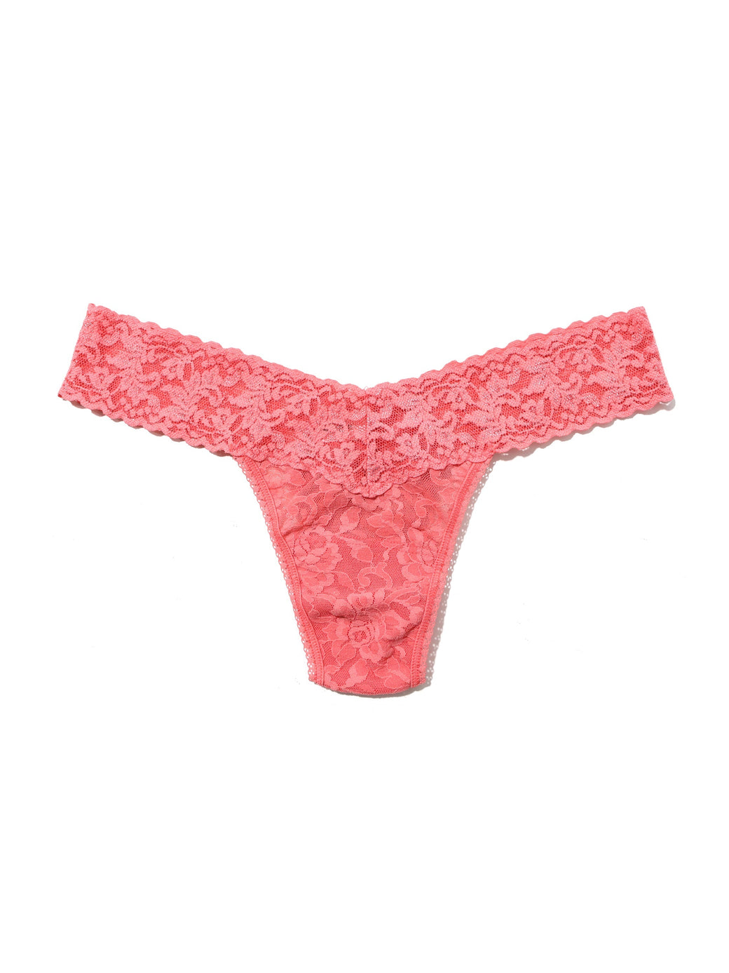 Signature Lace Low Rise Thong Guava Pink