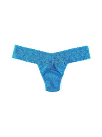 Signature Lace Low Rise Thong Kingfisher Blue
