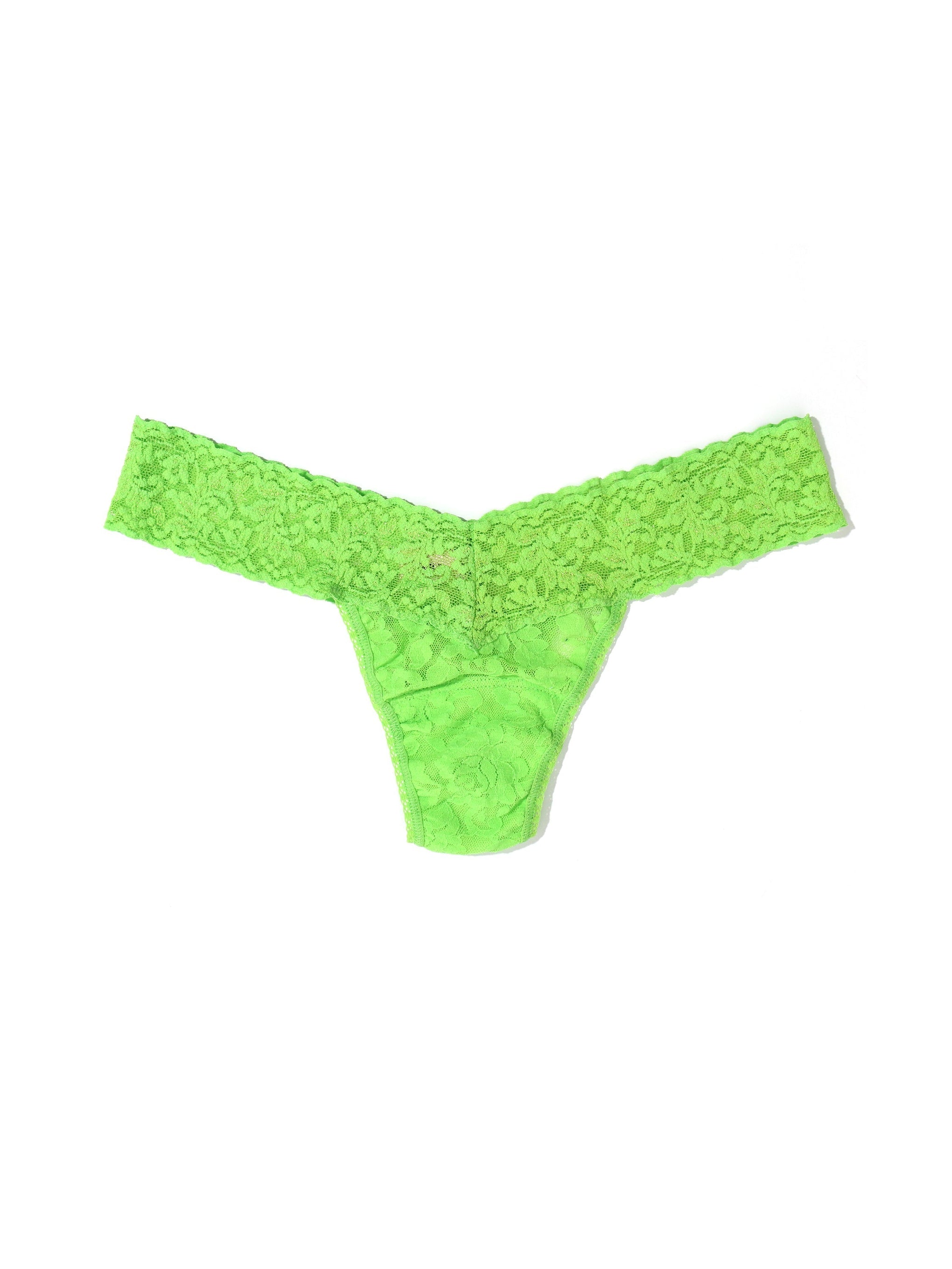 Signature Lace Low Rise Thong Lush Green