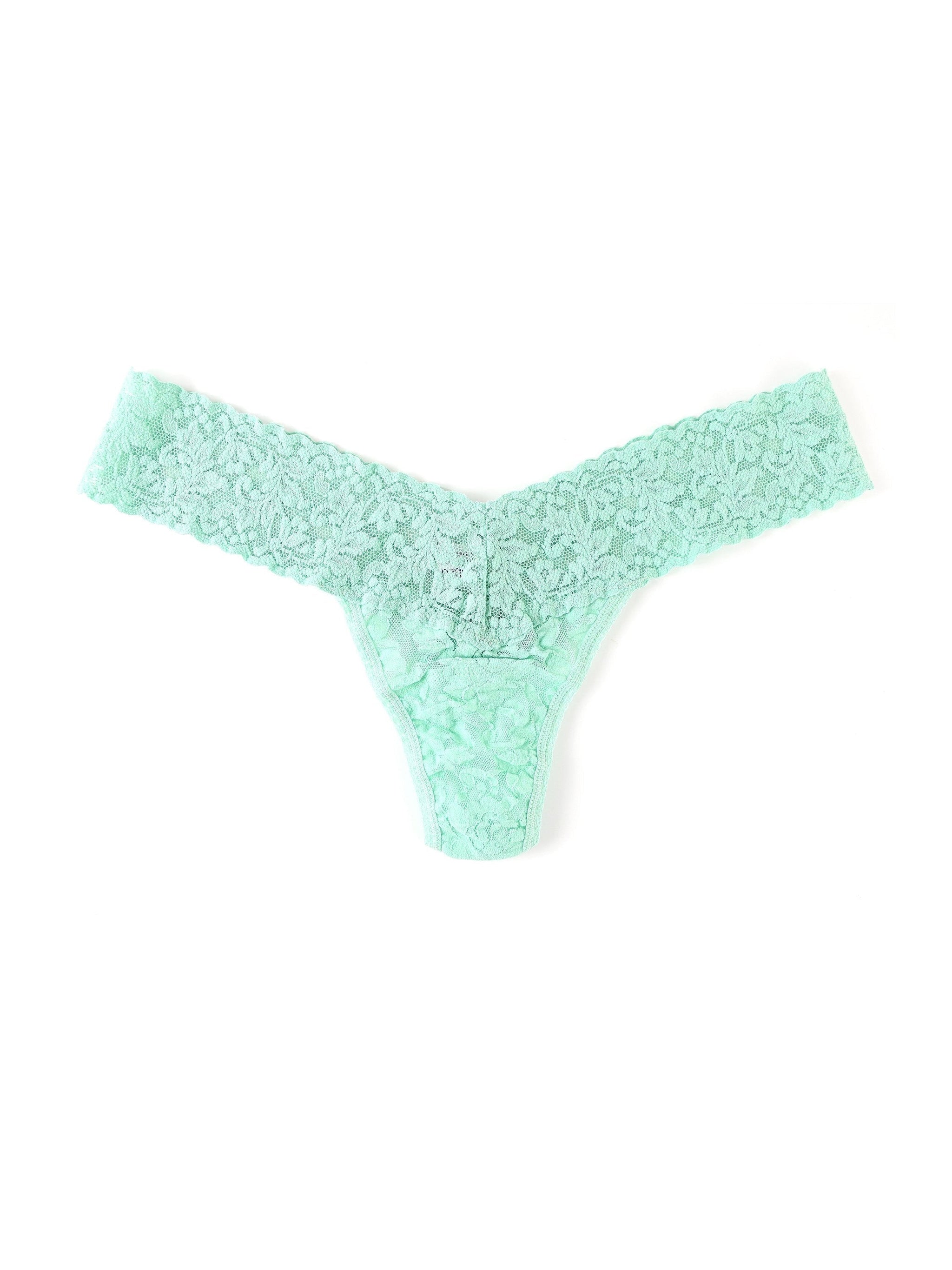 Signature Lace Low Rise Thong Mint Sprig Green