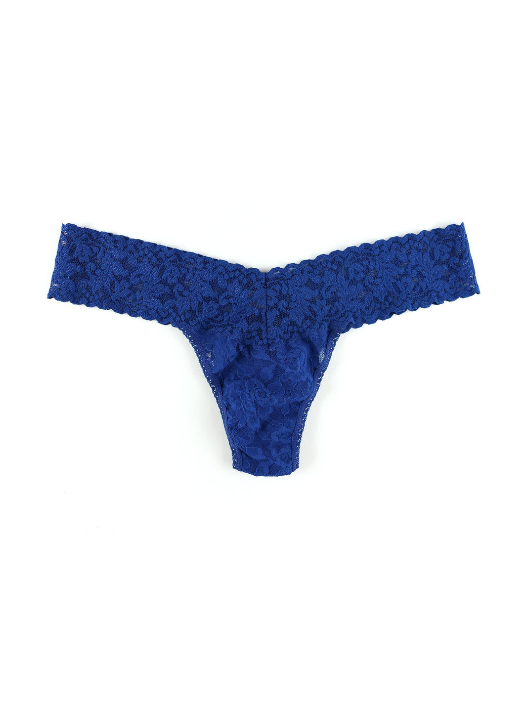 Signature Lace Low Rise Thong Oxford Blue