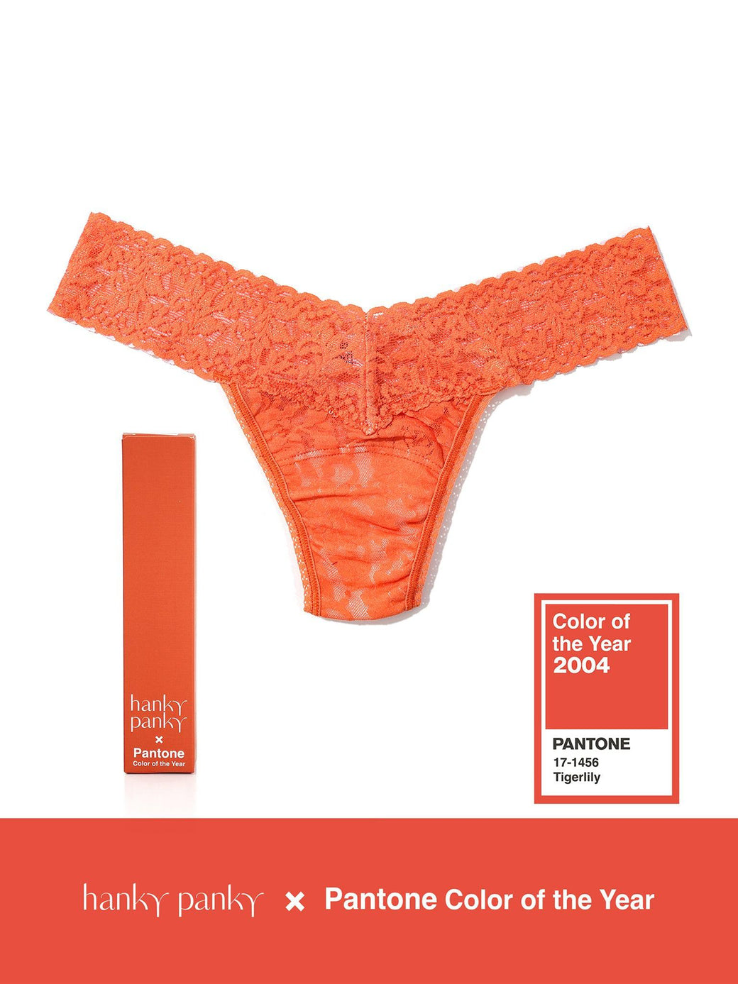 4911® Signature Lace® Low Rise Thong | PANTONE 17-1456 Tigerlily Sale