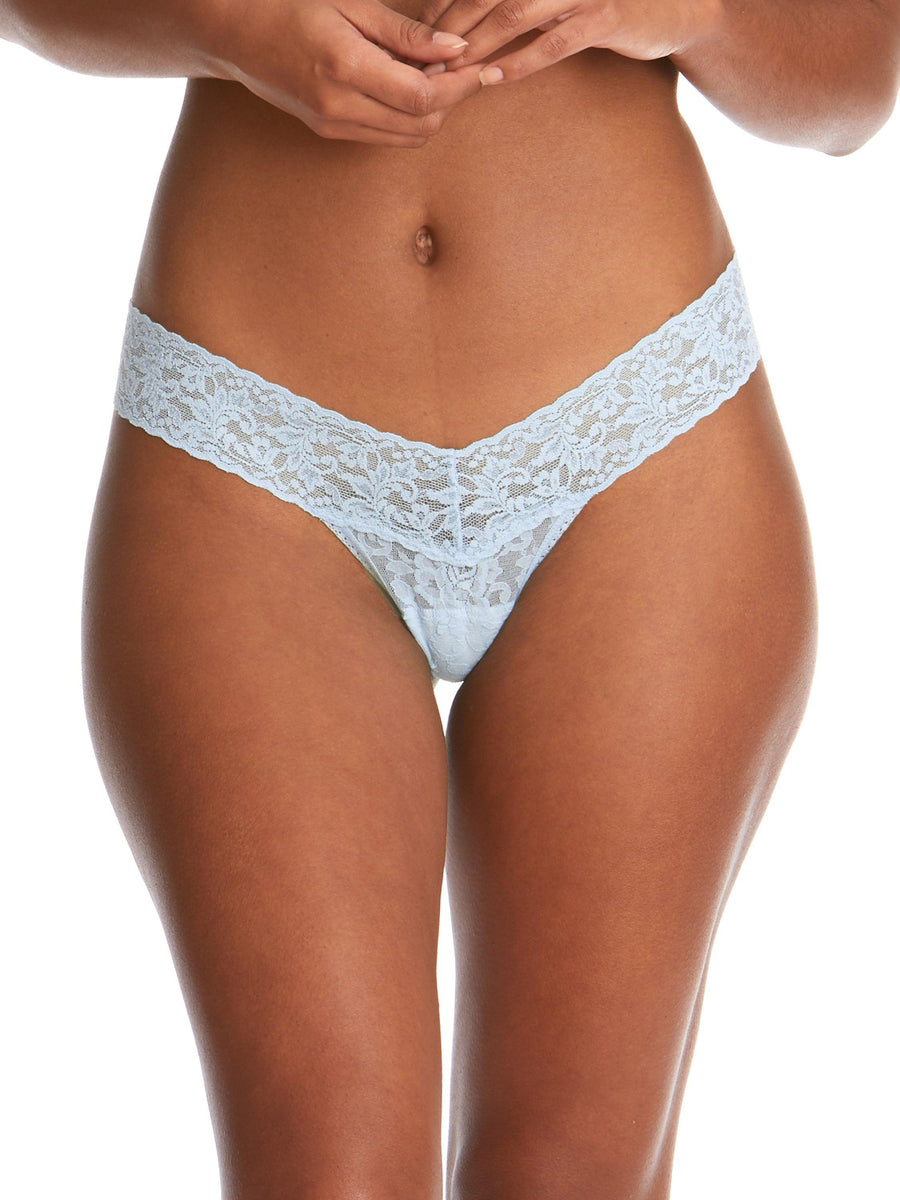 Signature Lace® Low Rise Thong Partly Cloudy Blue