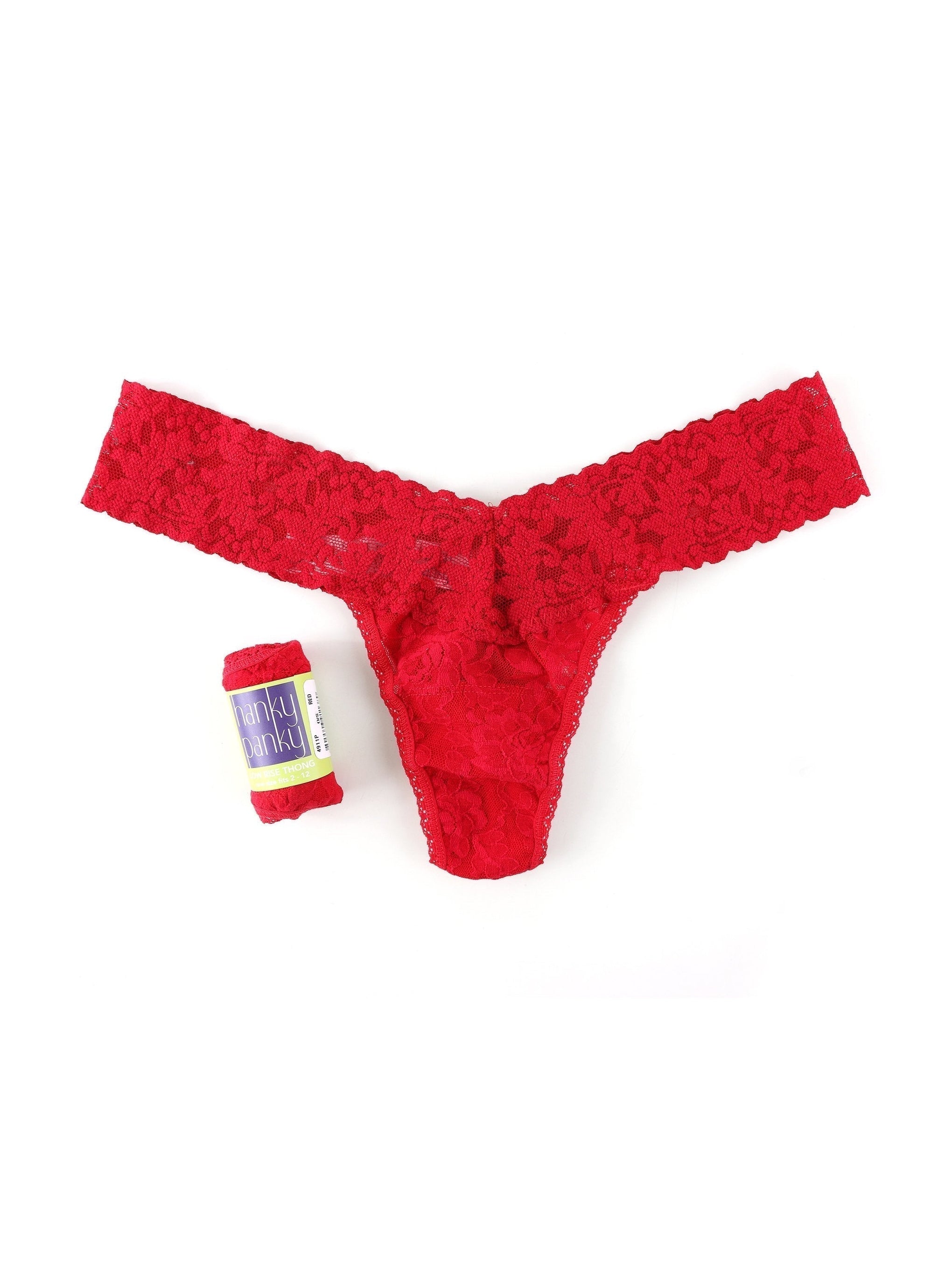 Signature Lace Low Rise Thong-RED-Hanky Panky