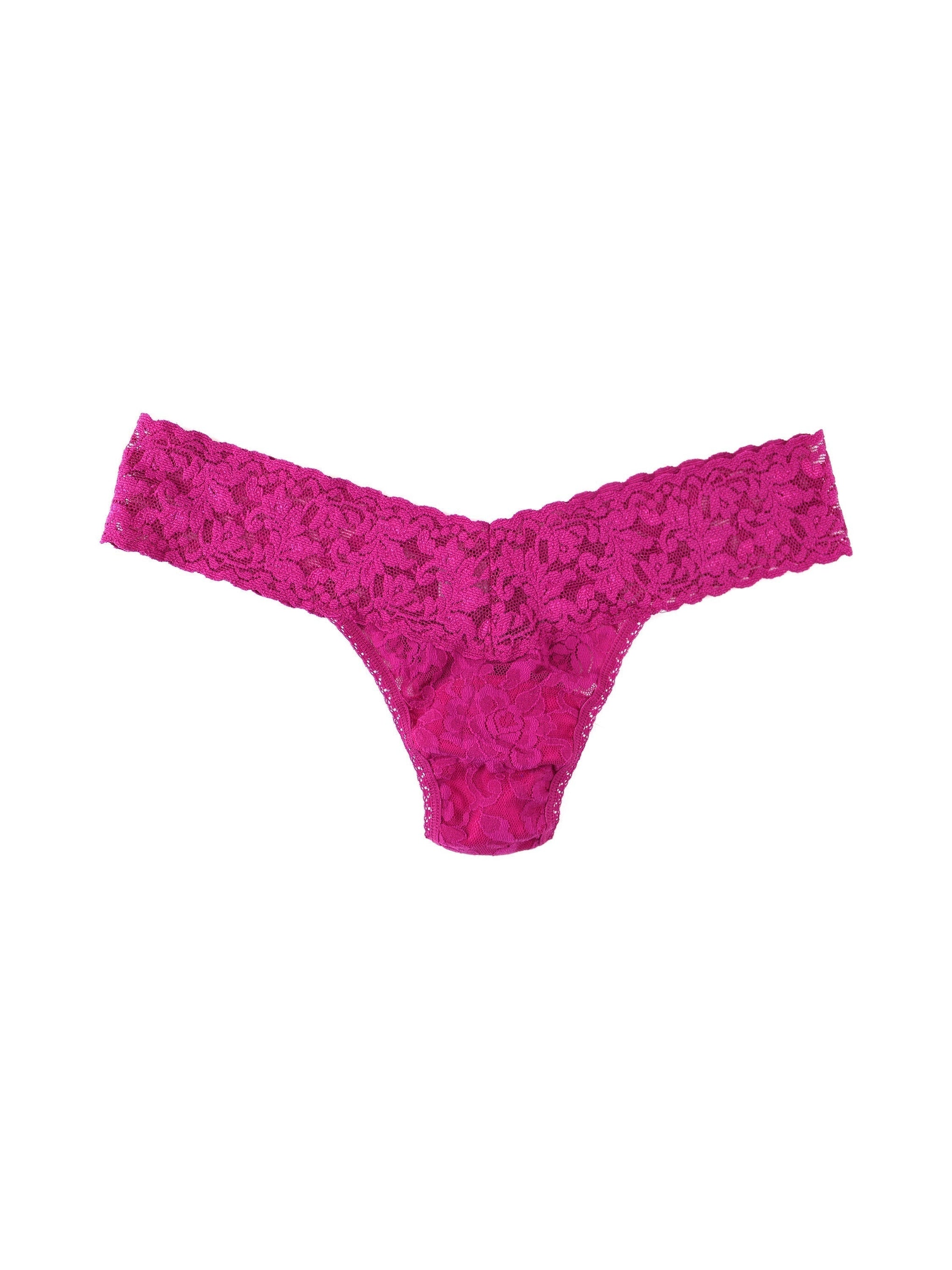 Signature Lace Low Rise Thong Rose Bright Amethyst Pink