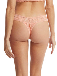 Signature Lace Low Rise Thong Snapdragon Peach