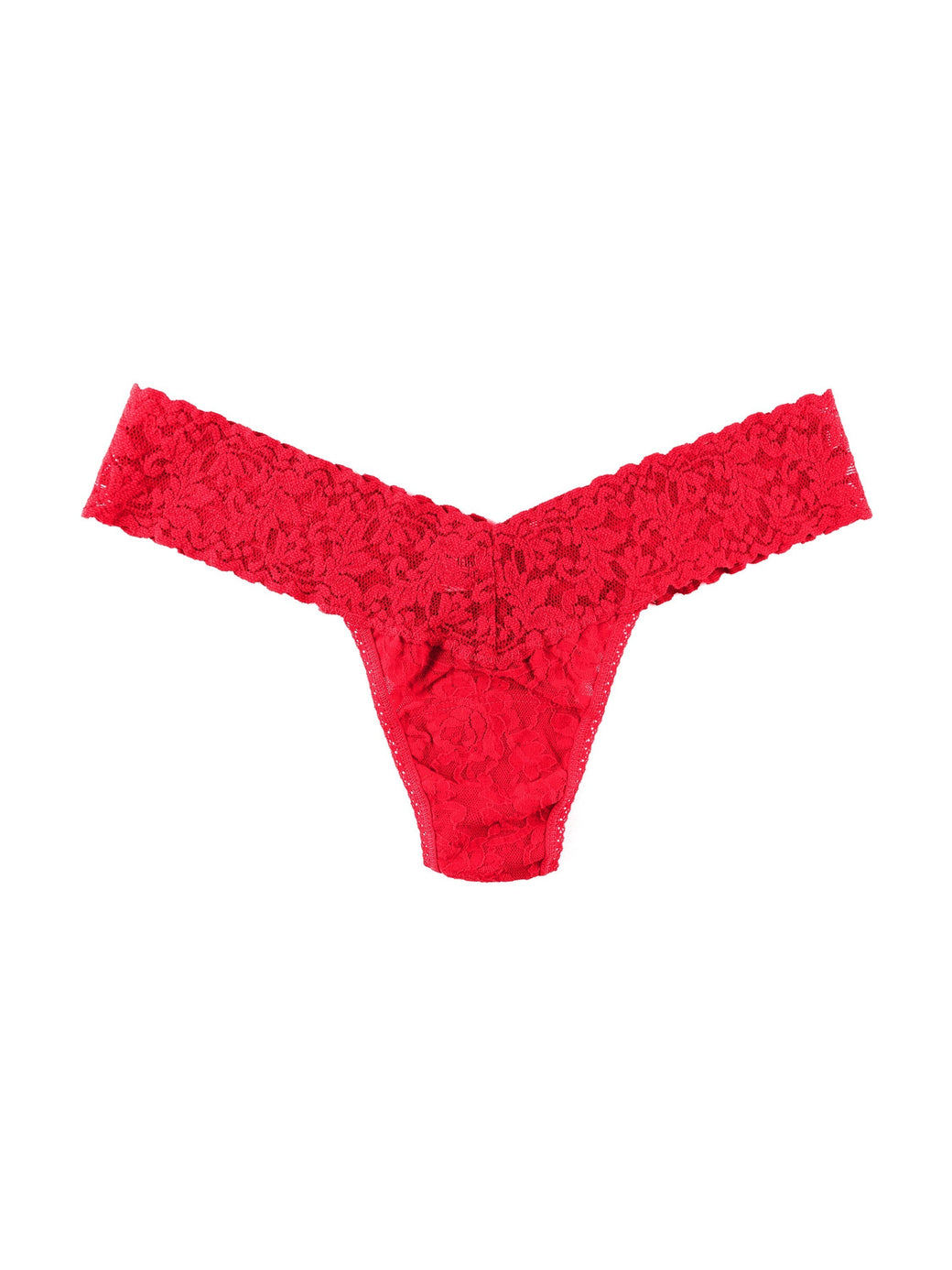 Signature Lace Low Rise Thong Strawberry Red