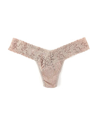 Signature Lace Low Rise Thong Taupe