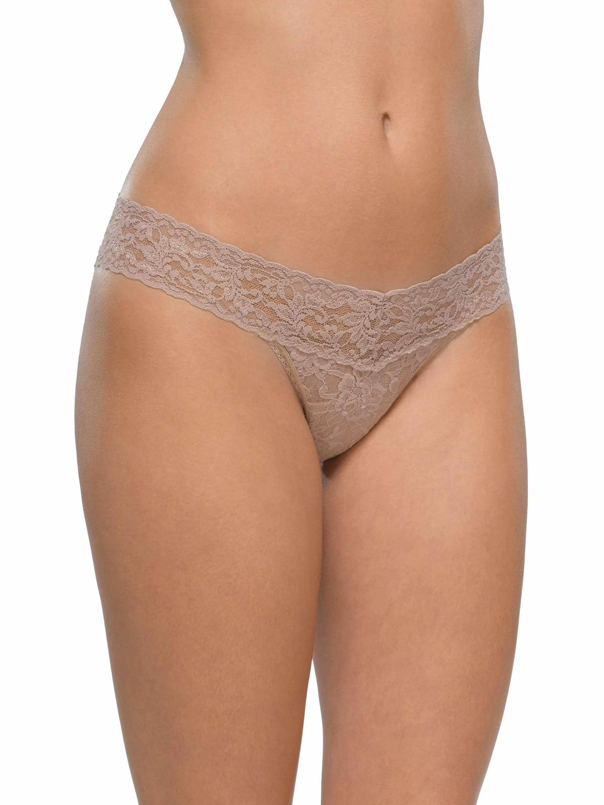 Signature Lace® Low Rise Thong Taupe
