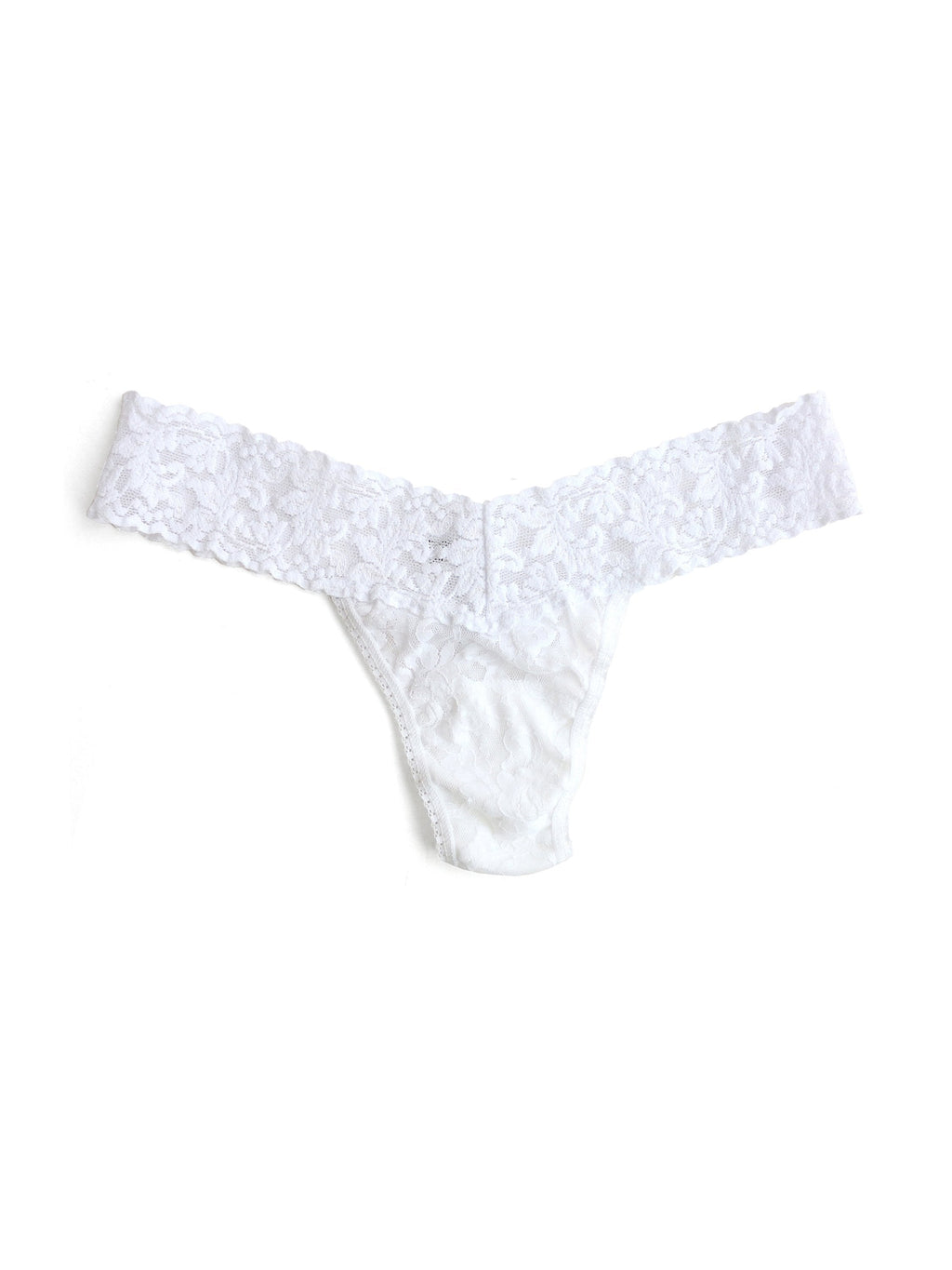 Signature Lace Low Rise Thong White | Hanky Panky