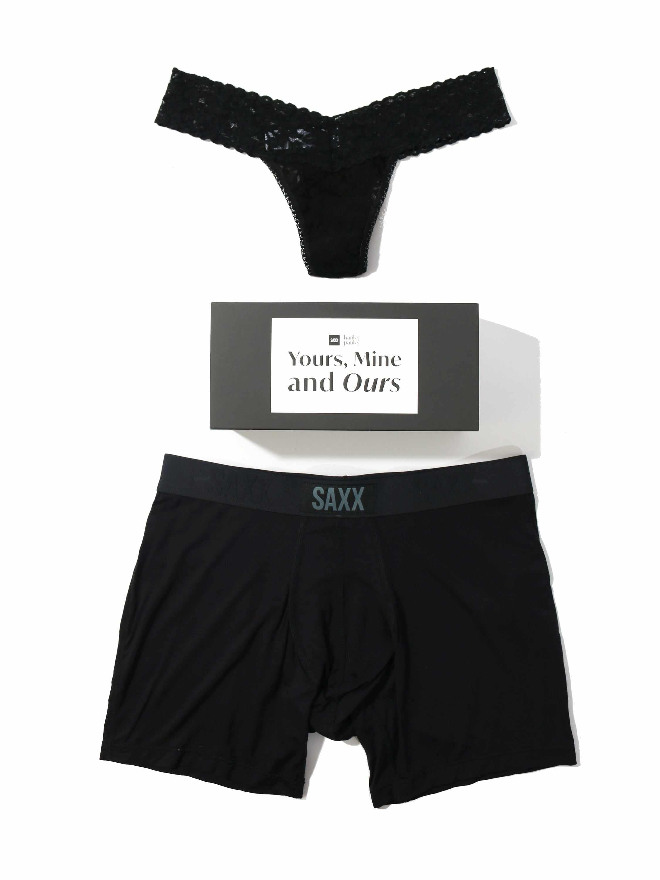 Signature Lace® Low Rise Thong and SAXX Super Soft Vibe Boxer Brief