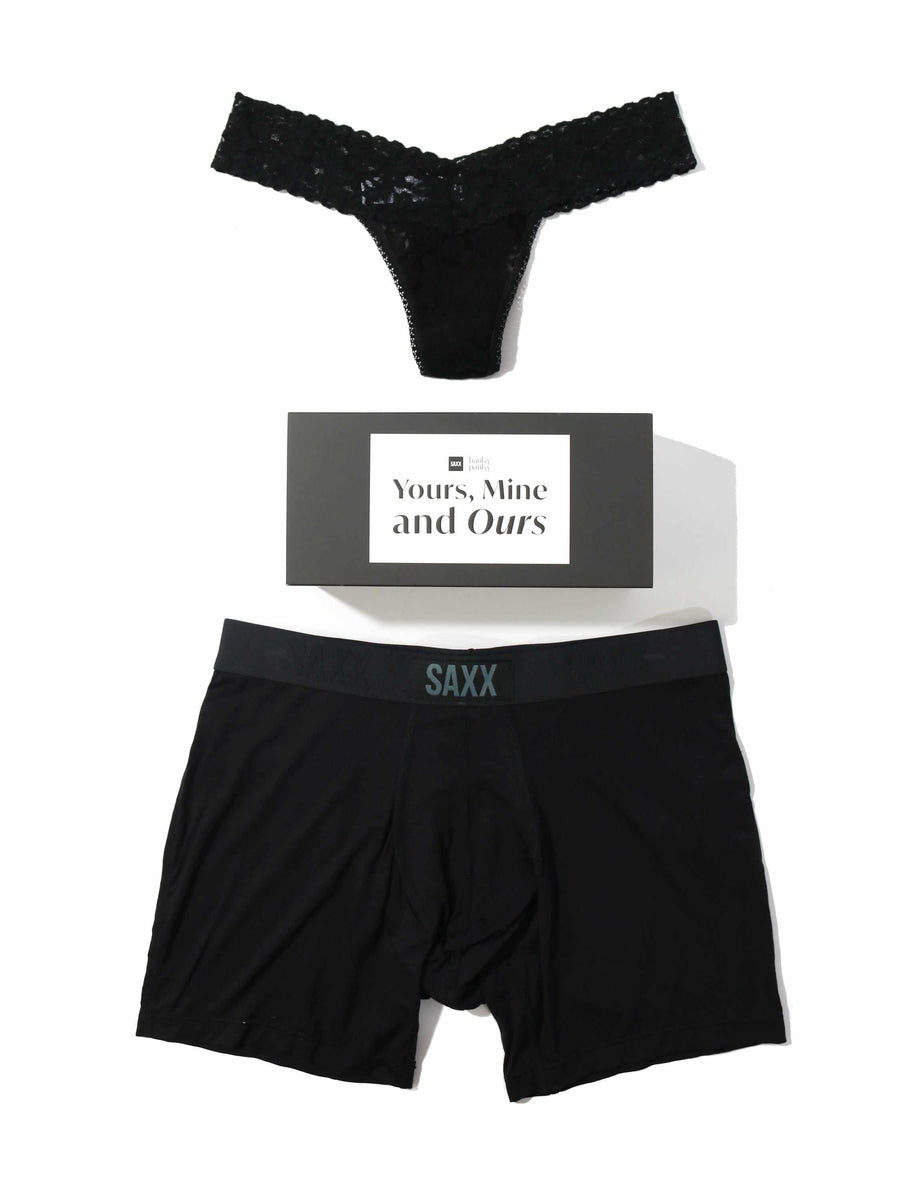 Signature Lace® Low Rise Thong and SAXX Super Soft Vibe Boxer Brief