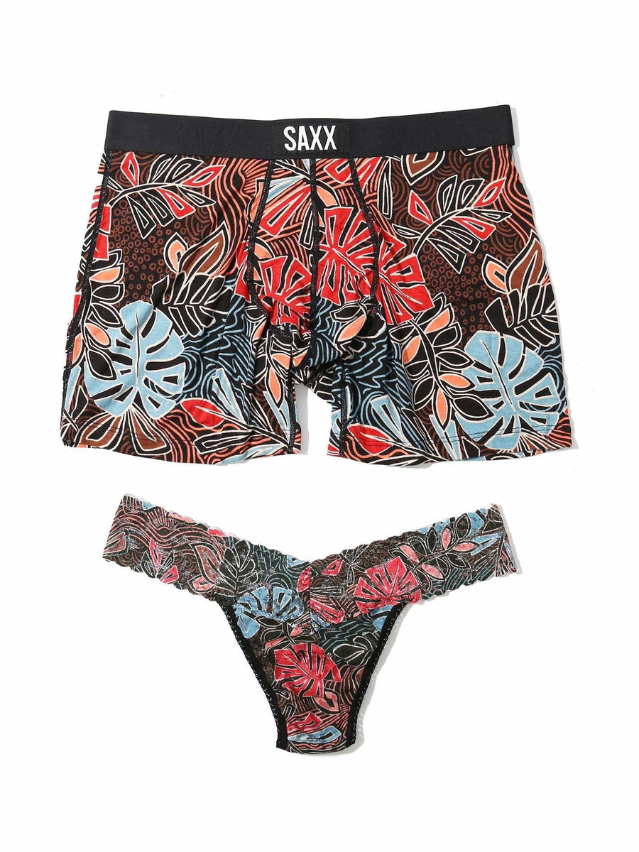 Signature Lace® Low Rise Thong and SAXX Super Soft Vibe Boxer Brief