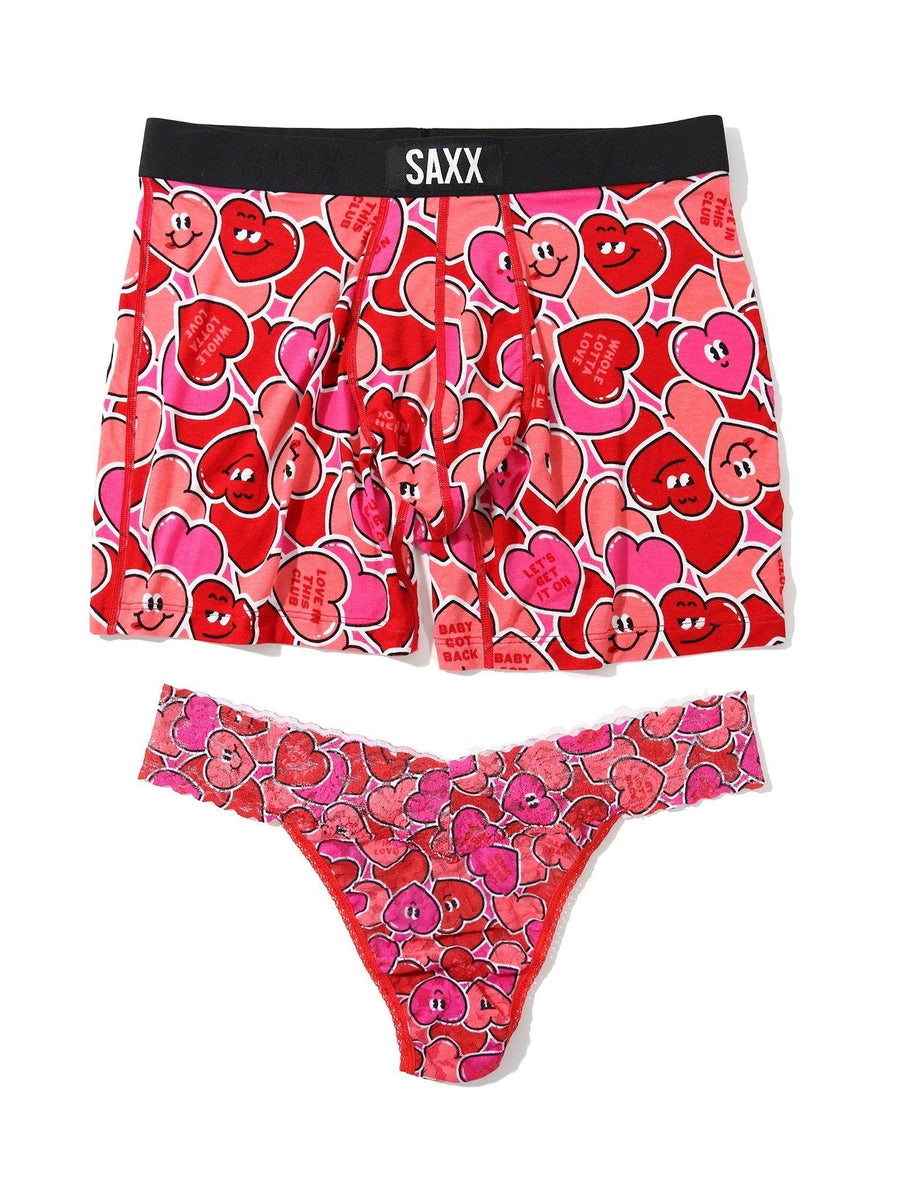 Signature Lace® Original Rise Thong And Saxx Super Soft Vibe Boxer Brief Whole Lotta Love