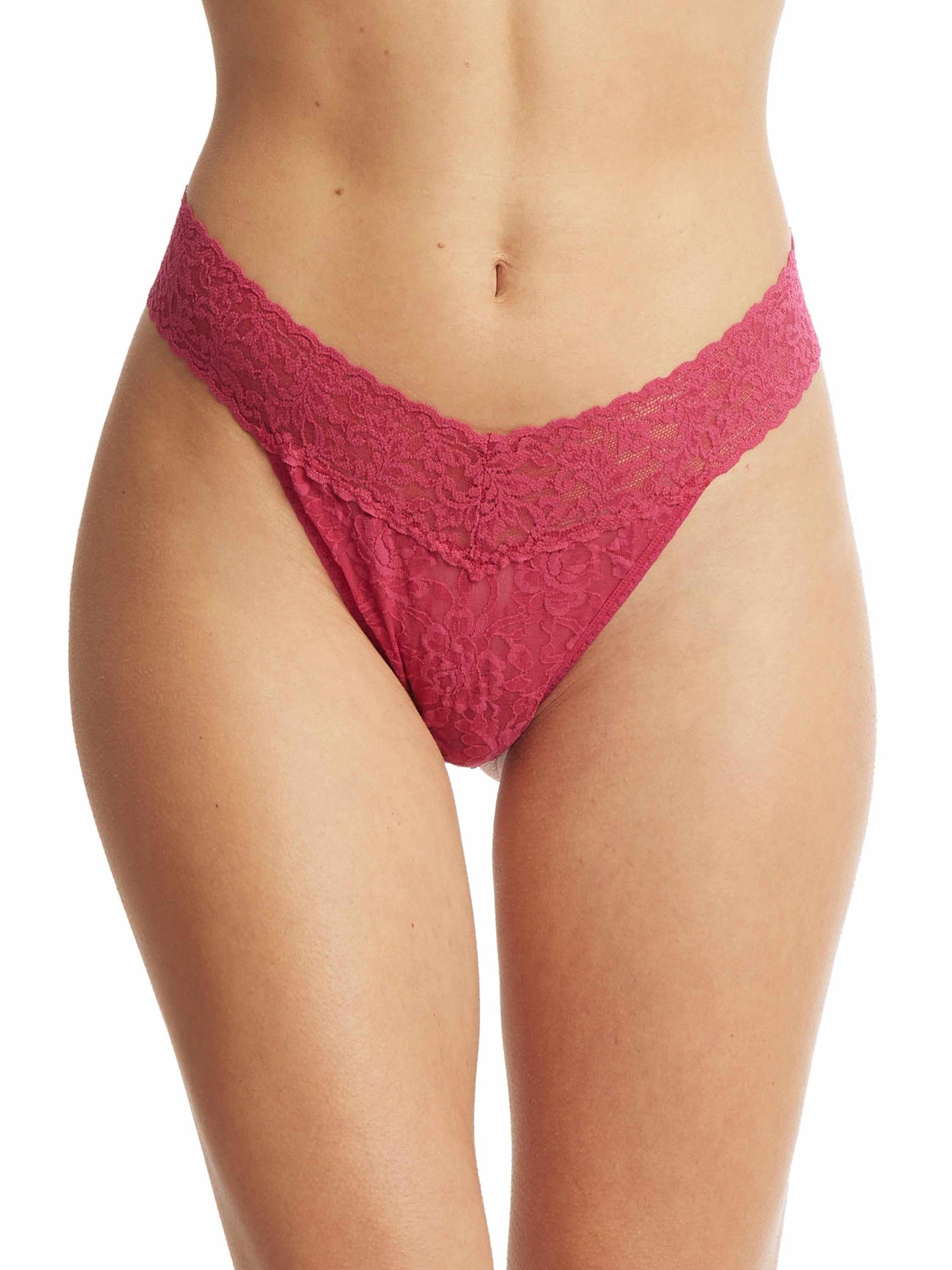 Signature Lace® Original Rise Thong Evening Pour Red - Black Friday Sale