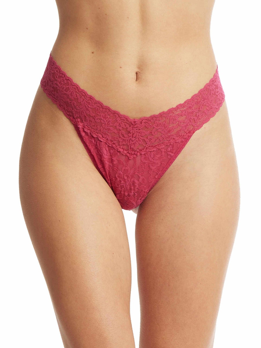 Signature Lace® Original Rise Thong Evening Pour Red