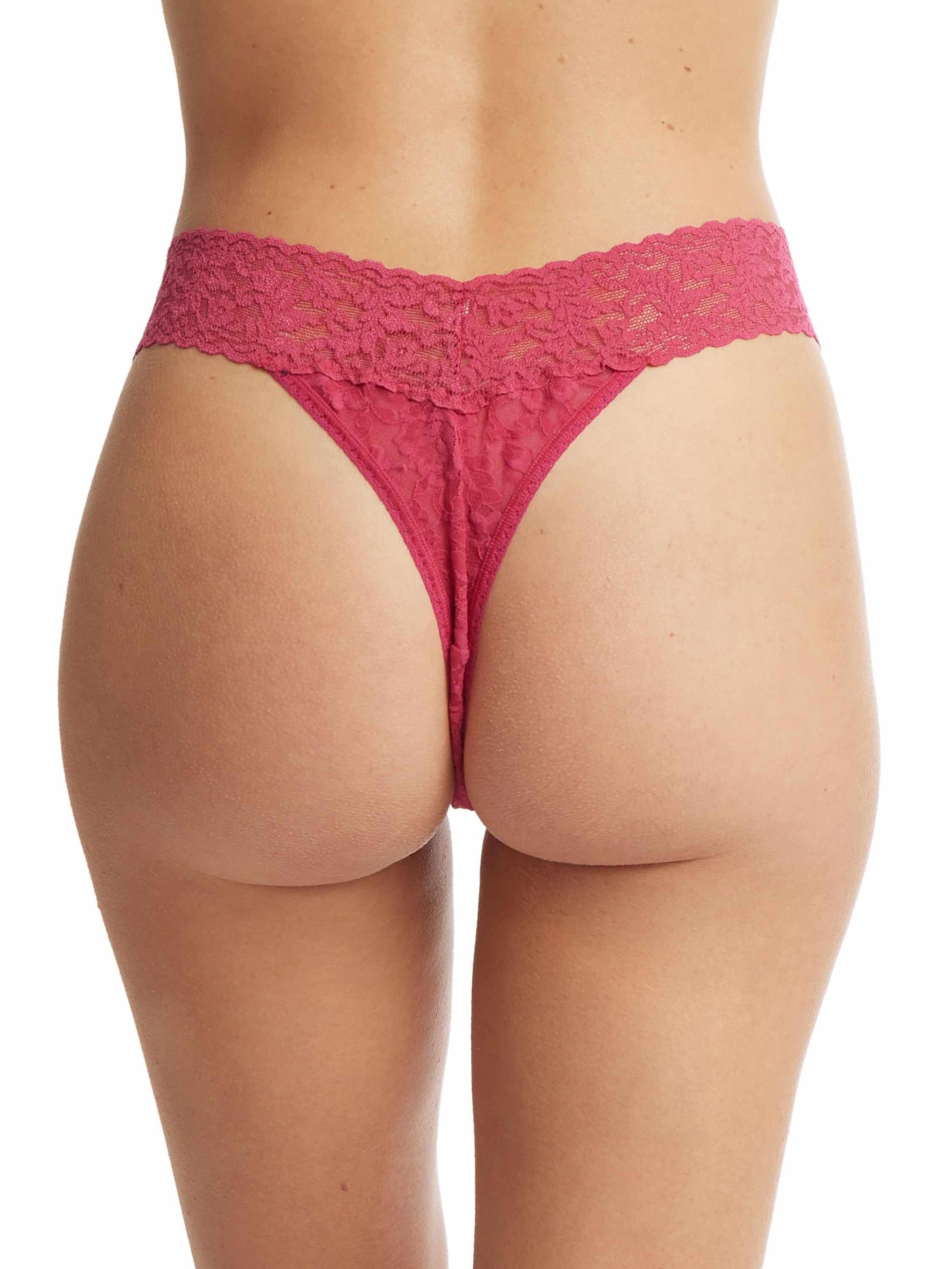 Signature Lace® Original Rise Thong Evening Pour Red - Black Friday Sale