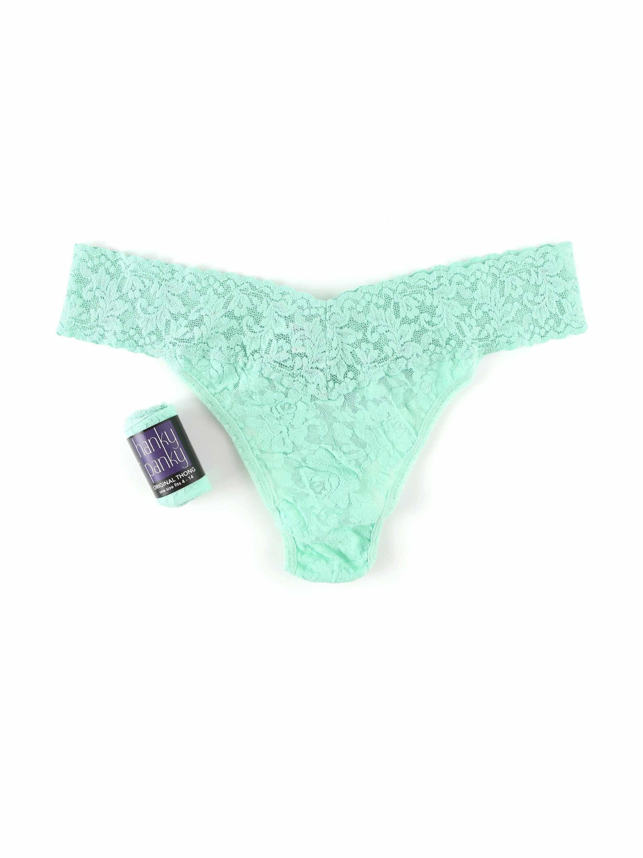 Signature Lace Original Rise Thong-MINT SPRIG GREEN-Hanky Panky